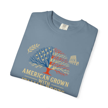 American Grown With Italian Roots Unisex T-Shirt, Comfortable Graphic Tee, Gift for Nature Lovers, Tree Design Apparel, Perfect for Every Occasion