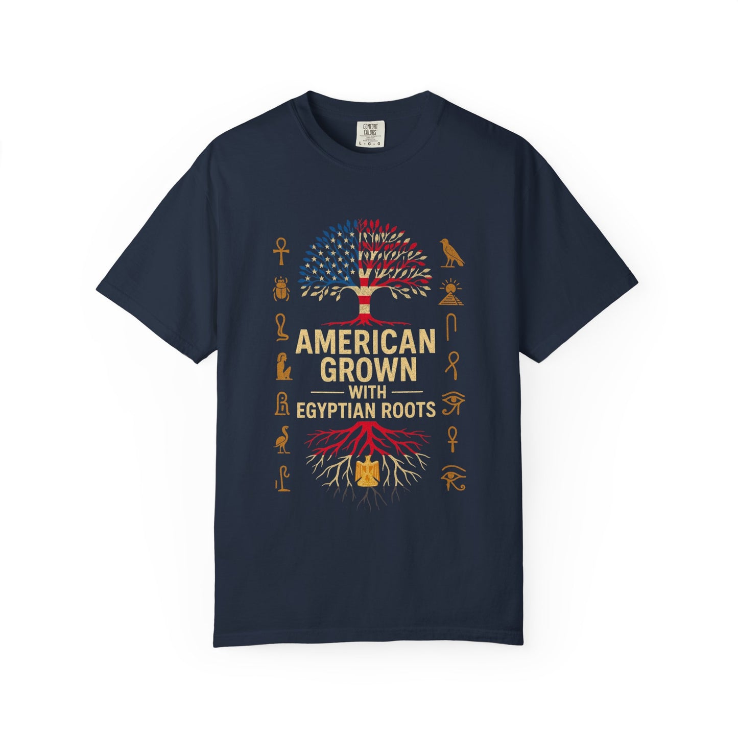 American Grown With Egyptian Roots Unisex T-Shirt, Heritage Tee, Gift for Culture Lovers, Casual Wear, Mom Dad Gift, Nature Graphic Shirt
