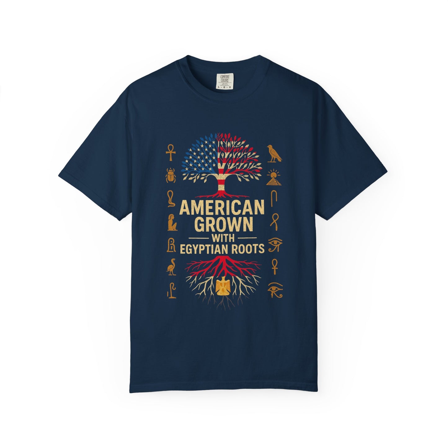 American Grown With Egyptian Roots Unisex T-Shirt, Heritage Tee, Gift for Culture Lovers, Casual Wear, Mom Dad Gift, Nature Graphic Shirt