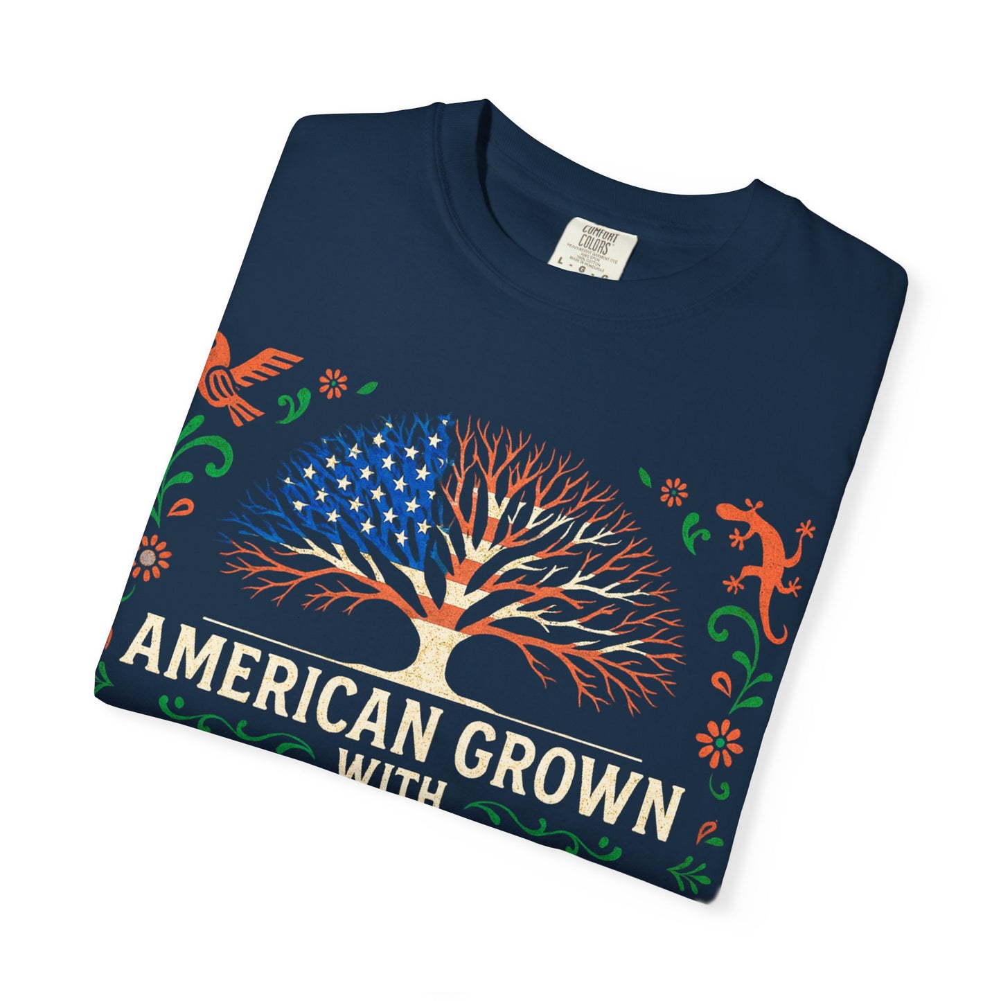 Cultural Roots Unisex T-shirt, American Grown with Mexican Roots Tee, Heritage Apparel, Eco-friendly Gift, Casual Wear, Holiday Celebration