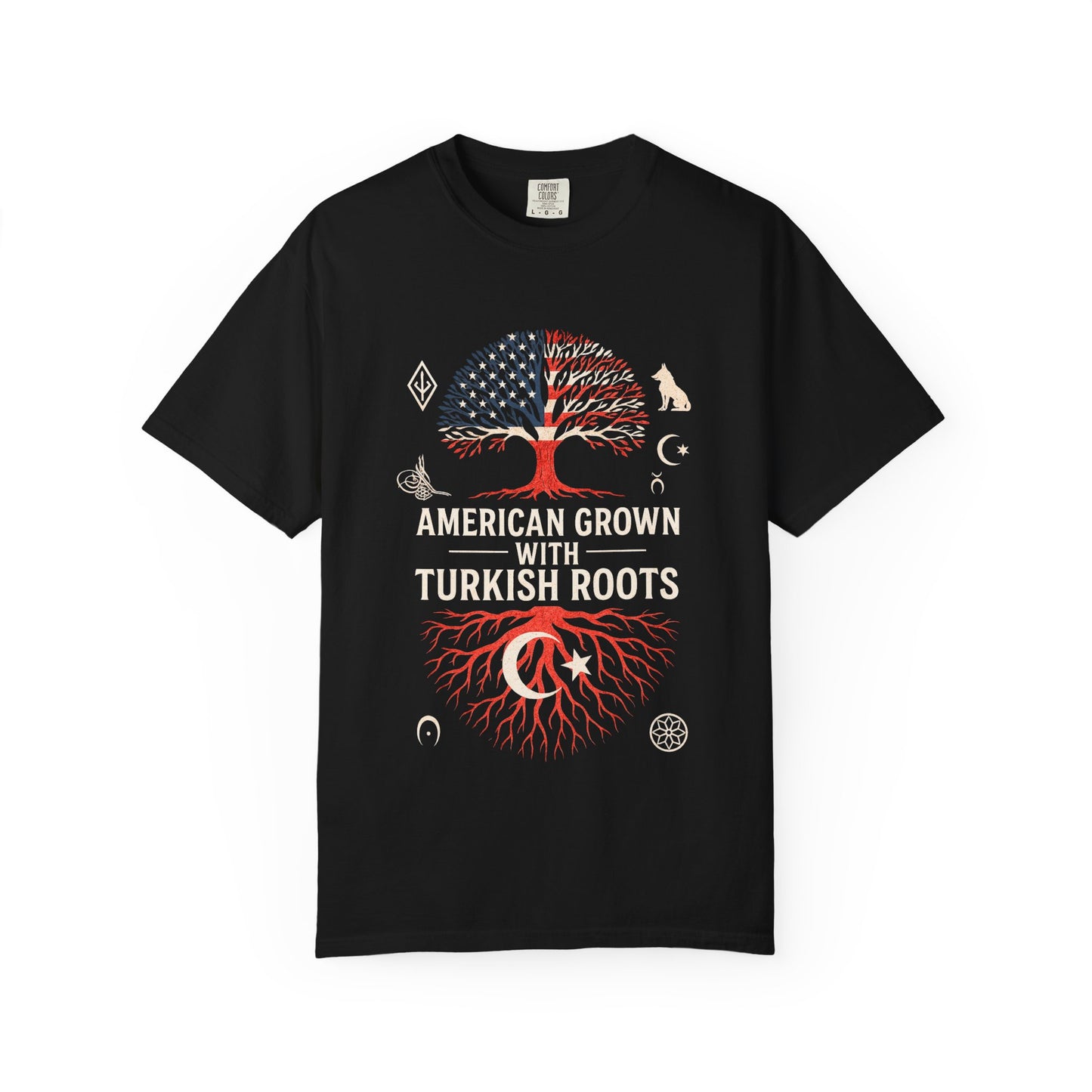 American Grown with Turkish Roots Unisex T-shirt, Heritage Shirt, Cultural Pride Tee, Gift for Immigrants, Family Reunion Apparel