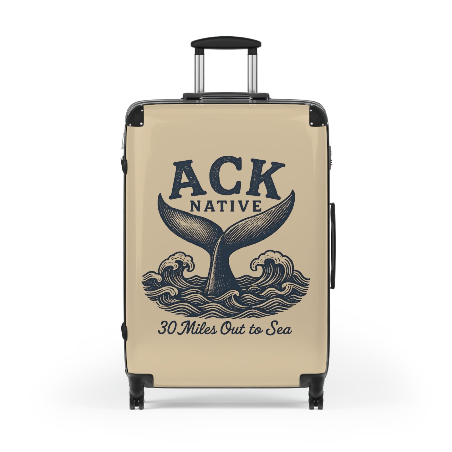 ACK Native Whale Tail Suitcase – Nautical Travel Luggage for Nantucket Lovers, Coastal Trips & Ocean-Inspired Adventures