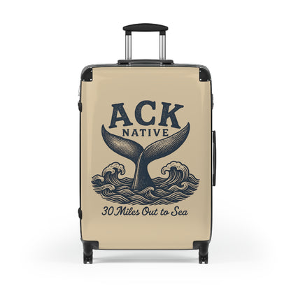 ACK Native Whale Tail Suitcase – Nautical Travel Luggage for Nantucket Lovers, Coastal Trips & Ocean-Inspired Adventures