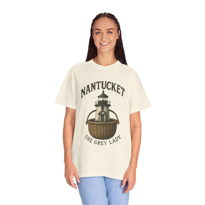 Nantucket Lighthouse Graphic Tee, Unisex Casual T-Shirt, Summer Wardrobe Essential, Beach Vacation Outfit, Coastal Living Apparel