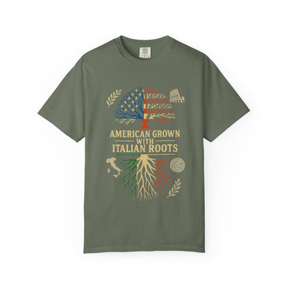 American Grown With Italian Roots Unisex T-Shirt, Comfortable Graphic Tee, Gift for Nature Lovers, Tree Design Apparel, Perfect for Every Occasion