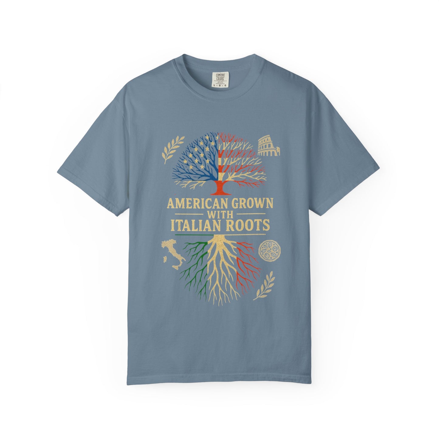 American Grown With Italian Roots Unisex T-Shirt, Comfortable Graphic Tee, Gift for Nature Lovers, Tree Design Apparel, Perfect for Every Occasion