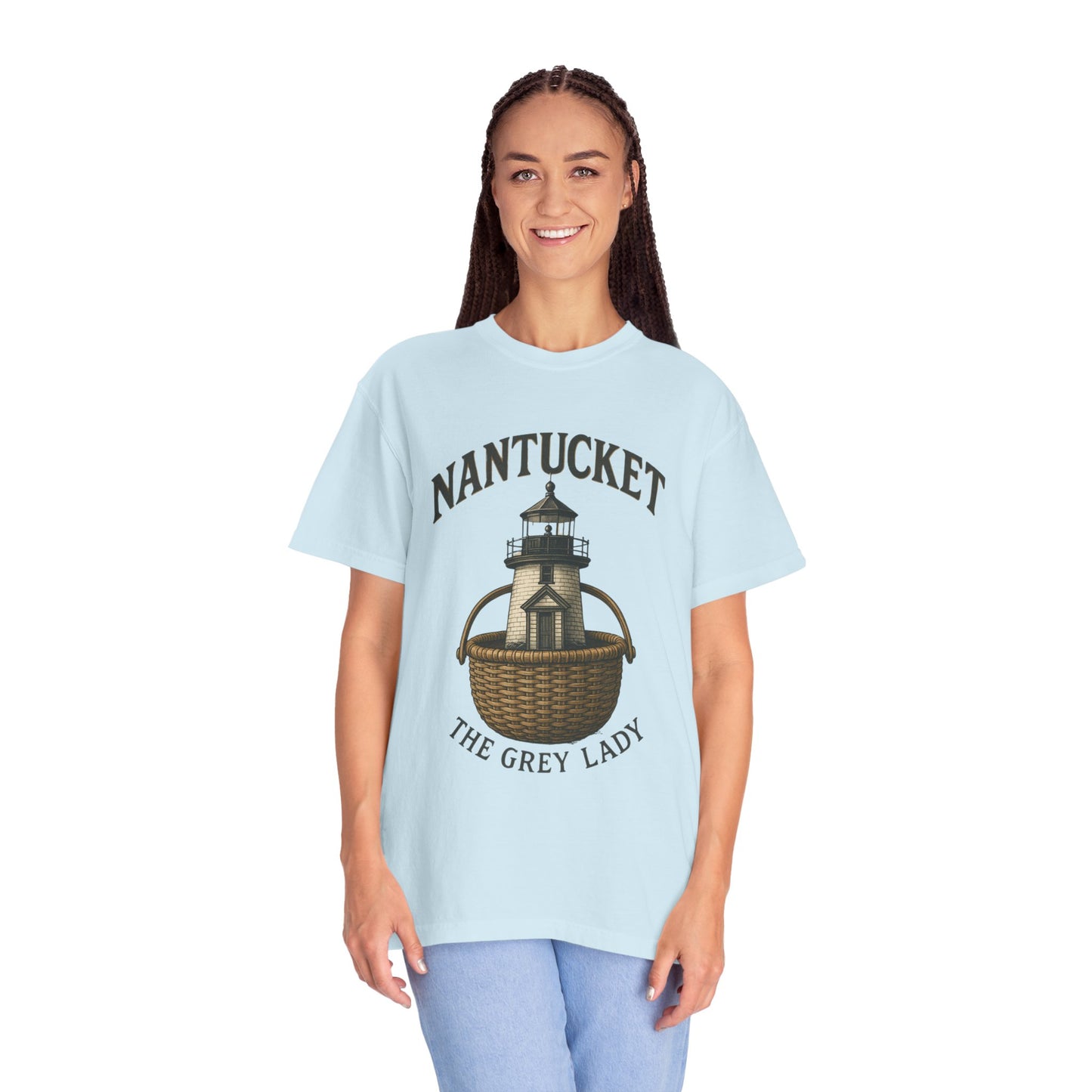 Nantucket Lighthouse Graphic Tee, Unisex Casual T-Shirt, Summer Wardrobe Essential, Beach Vacation Outfit, Coastal Living Apparel