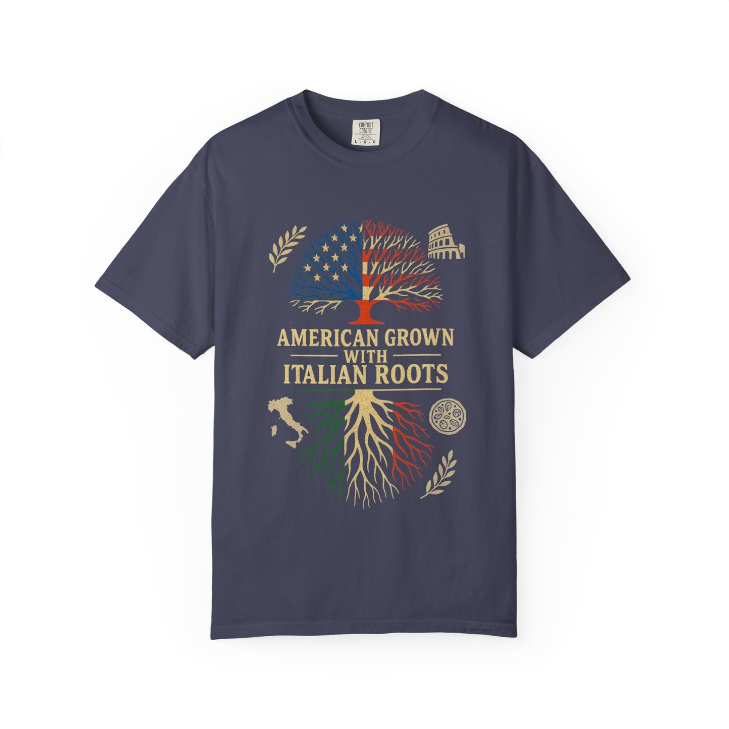 American Grown With Italian Roots Unisex T-Shirt, Comfortable Graphic Tee, Gift for Nature Lovers, Tree Design Apparel, Perfect for Every Occasion
