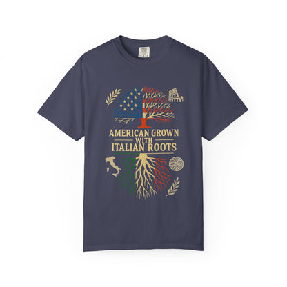 American Grown With Italian Roots Unisex T-Shirt, Comfortable Graphic Tee, Gift for Nature Lovers, Tree Design Apparel, Perfect for Every Occasion