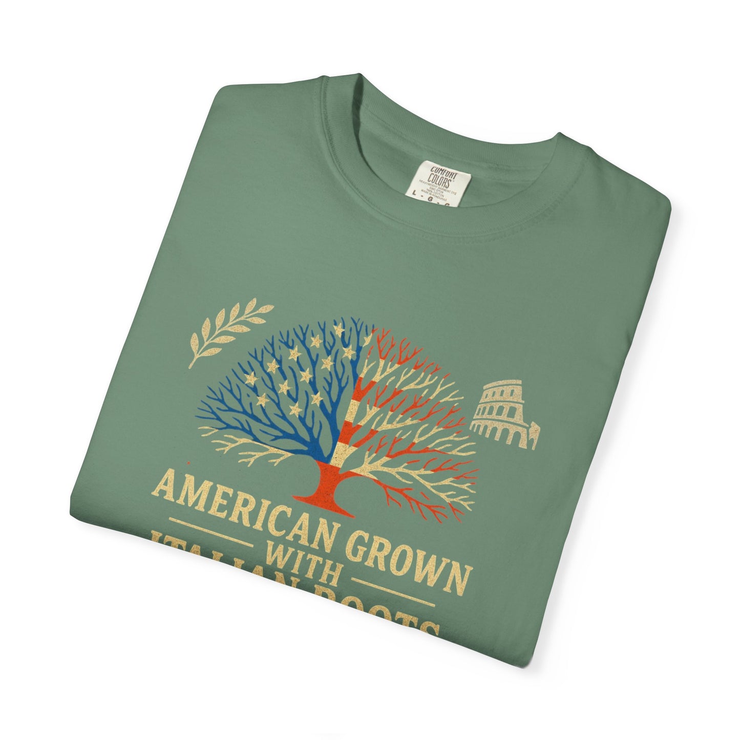 American Grown With Italian Roots Unisex T-Shirt, Comfortable Graphic Tee, Gift for Nature Lovers, Tree Design Apparel, Perfect for Every Occasion