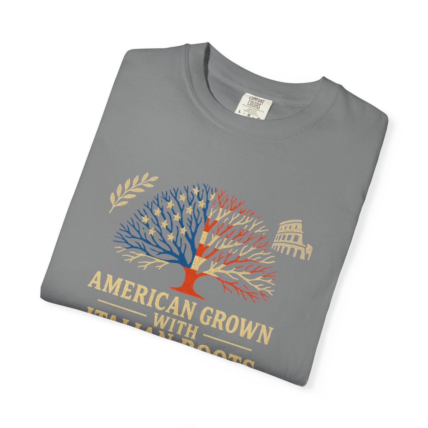 American Grown With Italian Roots Unisex T-Shirt, Comfortable Graphic Tee, Gift for Nature Lovers, Tree Design Apparel, Perfect for Every Occasion