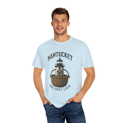 Nantucket Lighthouse Graphic Tee, Unisex Casual T-Shirt, Summer Wardrobe Essential, Beach Vacation Outfit, Coastal Living Apparel