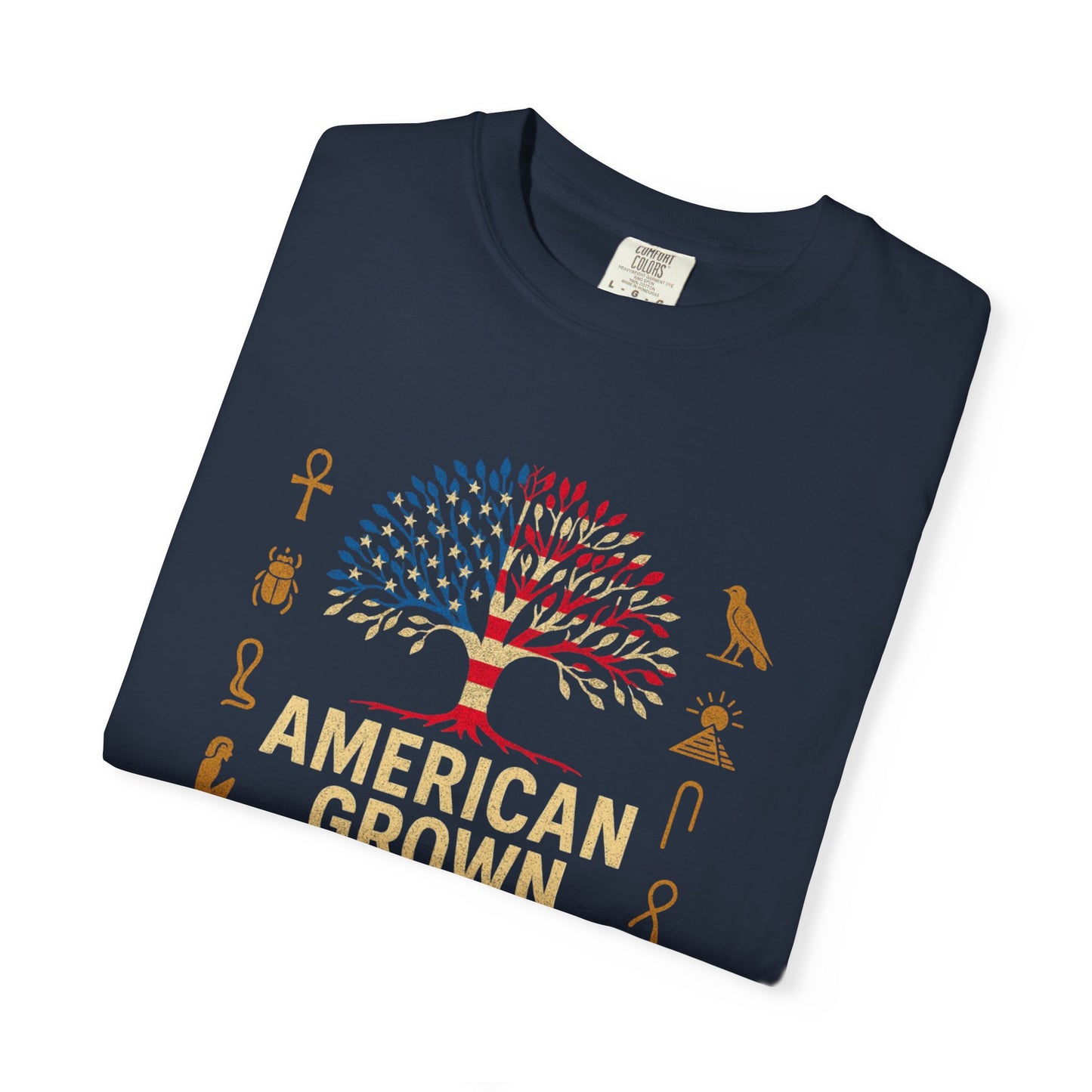 American Grown With Egyptian Roots Unisex T-Shirt, Heritage Tee, Gift for Culture Lovers, Casual Wear, Mom Dad Gift, Nature Graphic Shirt