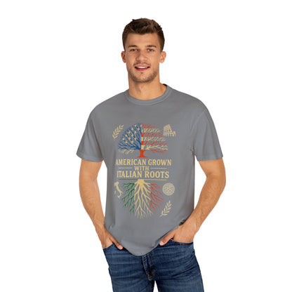 American Grown With Italian Roots Unisex T-Shirt, Comfortable Graphic Tee, Gift for Nature Lovers, Tree Design Apparel, Perfect for Every Occasion