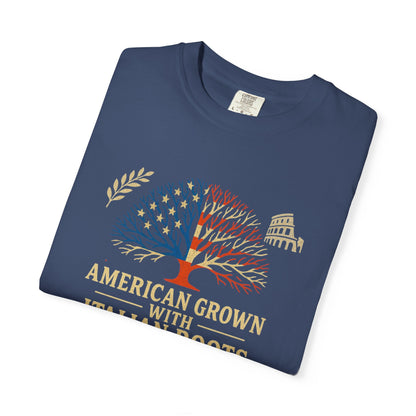 American Grown With Italian Roots Unisex T-Shirt, Comfortable Graphic Tee, Gift for Nature Lovers, Tree Design Apparel, Perfect for Every Occasion