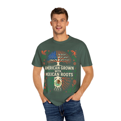 Cultural Roots Unisex T-shirt, American Grown with Mexican Roots Tee, Heritage Apparel, Eco-friendly Gift, Casual Wear, Holiday Celebration