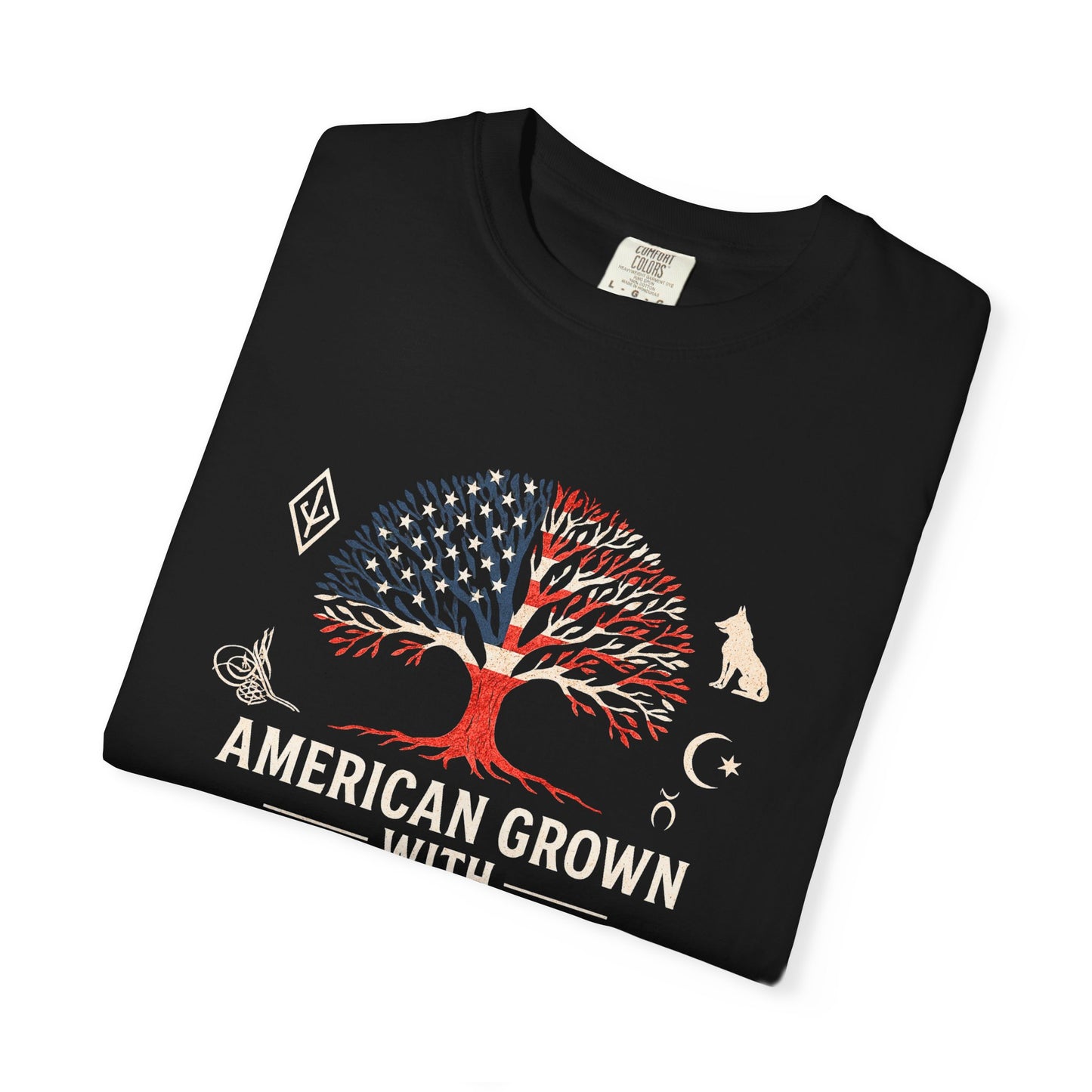 American Grown with Turkish Roots Unisex T-shirt, Heritage Shirt, Cultural Pride Tee, Gift for Immigrants, Family Reunion Apparel