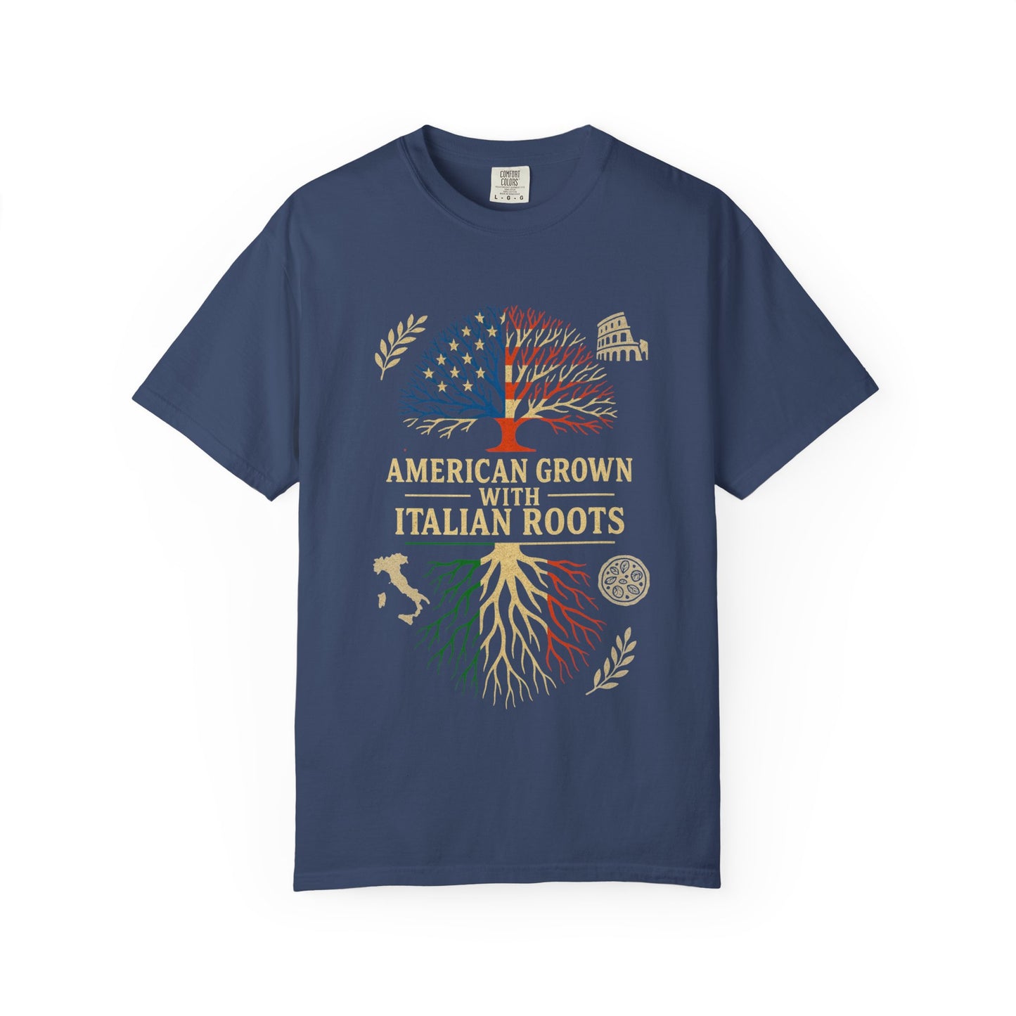 American Grown With Italian Roots Unisex T-Shirt, Comfortable Graphic Tee, Gift for Nature Lovers, Tree Design Apparel, Perfect for Every Occasion