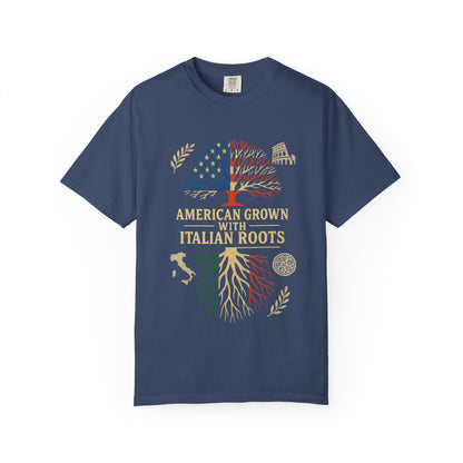 American Grown With Italian Roots Unisex T-Shirt, Comfortable Graphic Tee, Gift for Nature Lovers, Tree Design Apparel, Perfect for Every Occasion