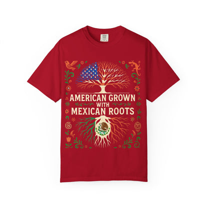 Cultural Roots Unisex T-shirt, American Grown with Mexican Roots Tee, Heritage Apparel, Eco-friendly Gift, Casual Wear, Holiday Celebration