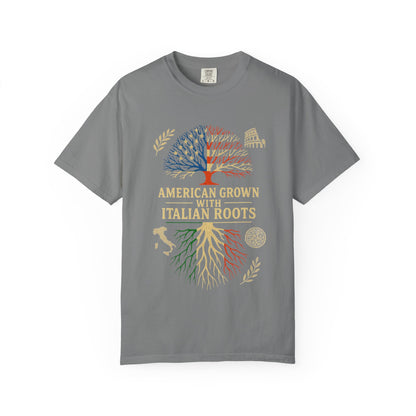 American Grown With Italian Roots Unisex T-Shirt, Comfortable Graphic Tee, Gift for Nature Lovers, Tree Design Apparel, Perfect for Every Occasion