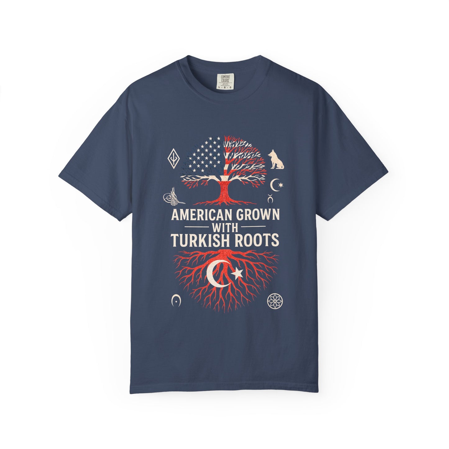 American Grown with Turkish Roots Unisex T-shirt, Heritage Shirt, Cultural Pride Tee, Gift for Immigrants, Family Reunion Apparel