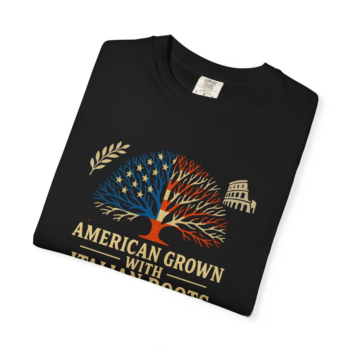 American Grown With Italian Roots Unisex T-Shirt, Comfortable Graphic Tee, Gift for Nature Lovers, Tree Design Apparel, Perfect for Every Occasion