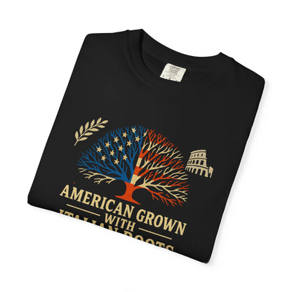 American Grown With Italian Roots Unisex T-Shirt, Comfortable Graphic Tee, Gift for Nature Lovers, Tree Design Apparel, Perfect for Every Occasion