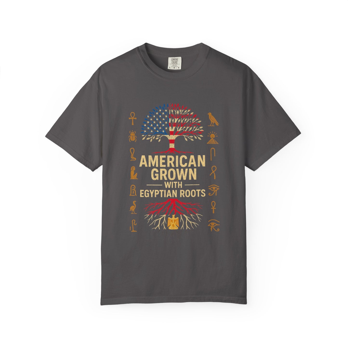American Grown With Egyptian Roots Unisex T-Shirt, Heritage Tee, Gift for Culture Lovers, Casual Wear, Mom Dad Gift, Nature Graphic Shirt