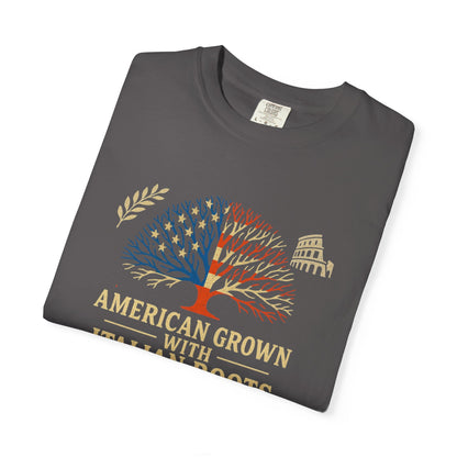 American Grown With Italian Roots Unisex T-Shirt, Comfortable Graphic Tee, Gift for Nature Lovers, Tree Design Apparel, Perfect for Every Occasion