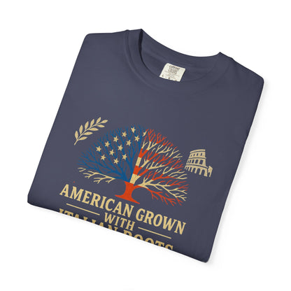 American Grown With Italian Roots Unisex T-Shirt, Comfortable Graphic Tee, Gift for Nature Lovers, Tree Design Apparel, Perfect for Every Occasion