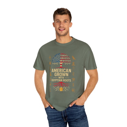 American Grown With Egyptian Roots Unisex T-Shirt, Heritage Tee, Gift for Culture Lovers, Casual Wear, Mom Dad Gift, Nature Graphic Shirt