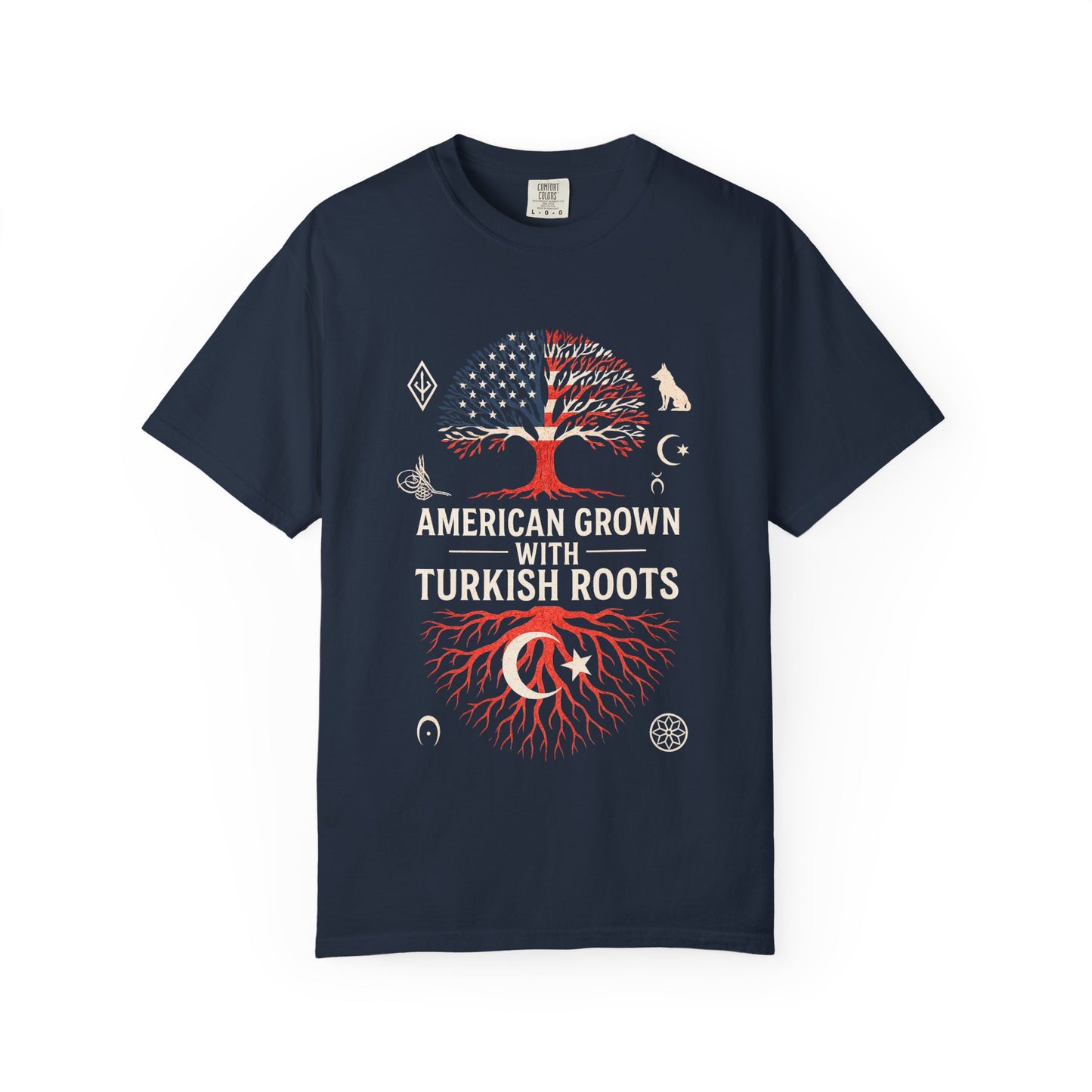 American Grown with Turkish Roots Unisex T-shirt, Heritage Shirt, Cultural Pride Tee, Gift for Immigrants, Family Reunion Apparel