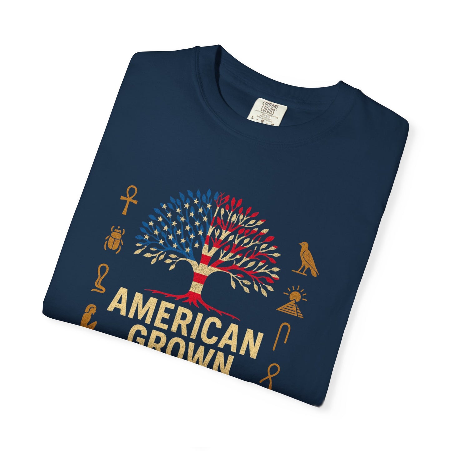 American Grown With Egyptian Roots Unisex T-Shirt, Heritage Tee, Gift for Culture Lovers, Casual Wear, Mom Dad Gift, Nature Graphic Shirt