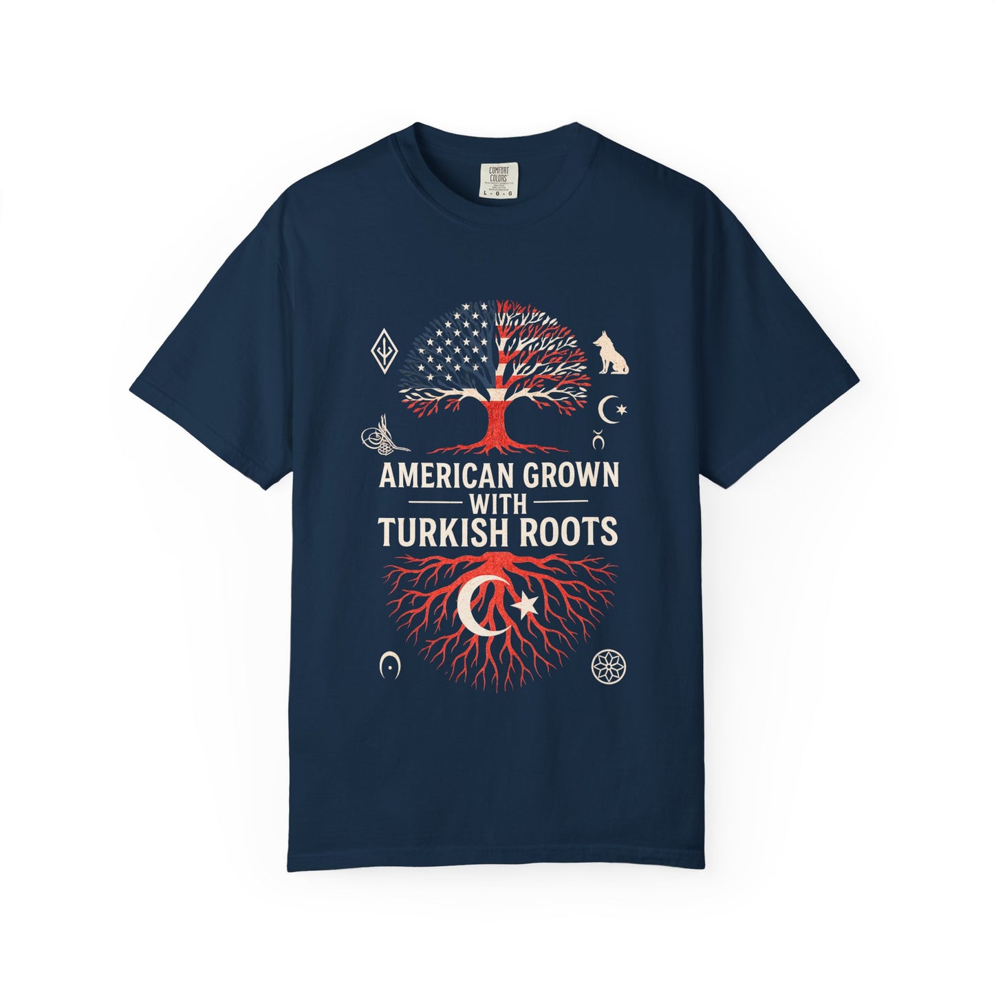 American Grown with Turkish Roots Unisex T-shirt, Heritage Shirt, Cultural Pride Tee, Gift for Immigrants, Family Reunion Apparel