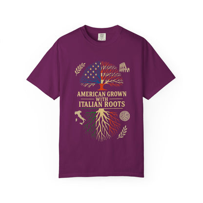 American Grown With Italian Roots Unisex T-Shirt, Comfortable Graphic Tee, Gift for Nature Lovers, Tree Design Apparel, Perfect for Every Occasion
