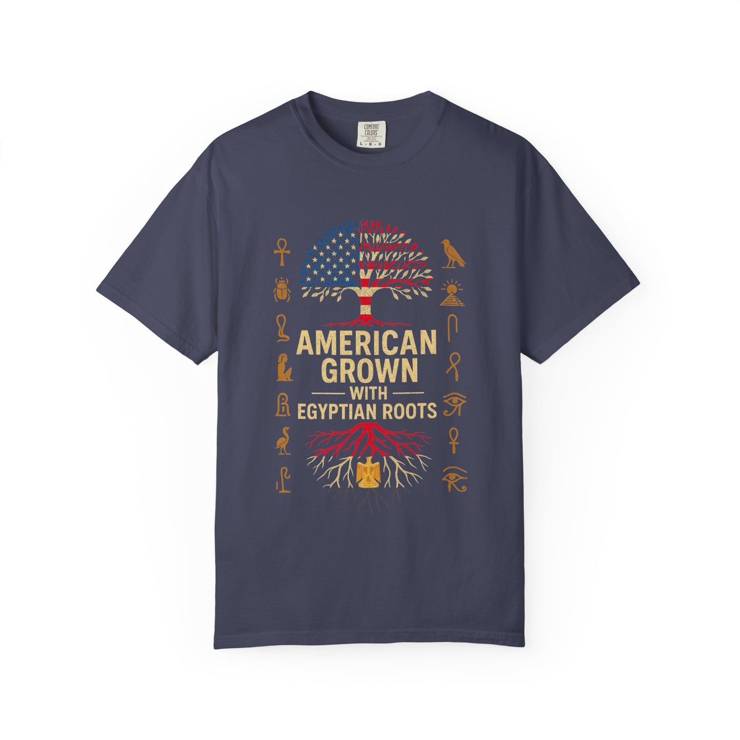 American Grown With Egyptian Roots Unisex T-Shirt, Heritage Tee, Gift for Culture Lovers, Casual Wear, Mom Dad Gift, Nature Graphic Shirt