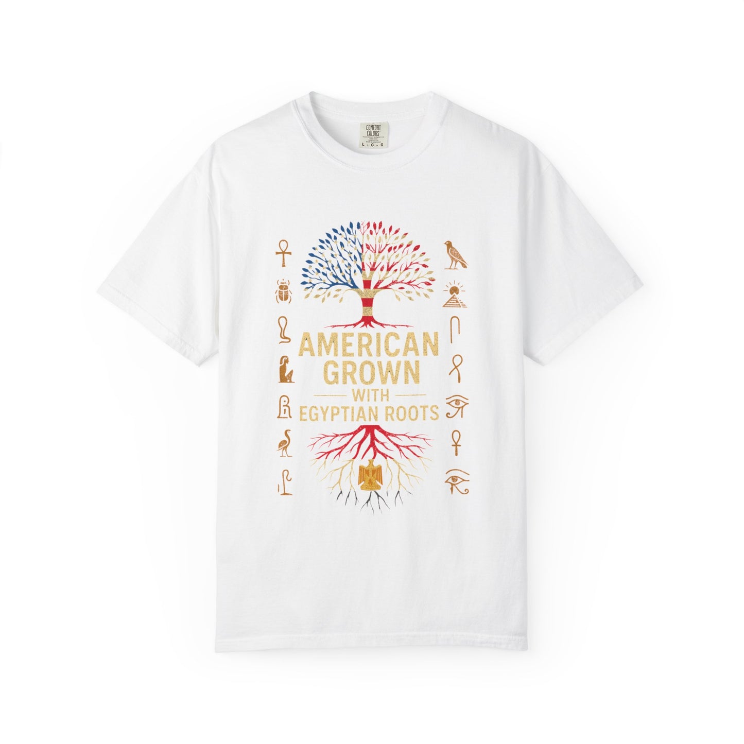 American Grown With Egyptian Roots Unisex T-Shirt, Heritage Tee, Gift for Culture Lovers, Casual Wear, Mom Dad Gift, Nature Graphic Shirt