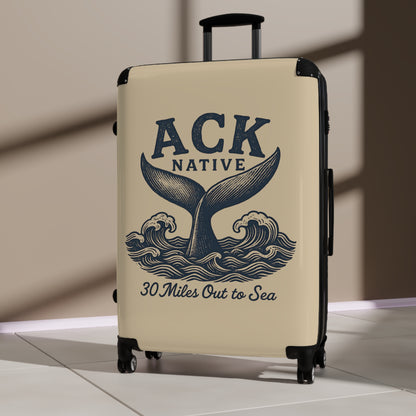 ACK Native Whale Tail Suitcase – Nautical Travel Luggage for Nantucket Lovers, Coastal Trips & Ocean-Inspired Adventures