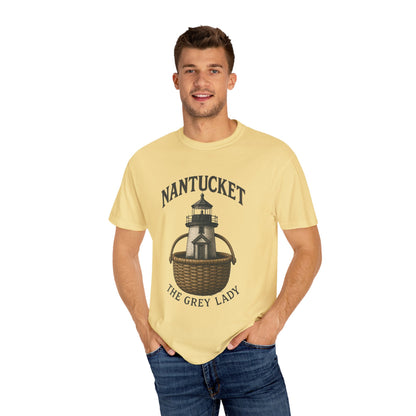 Nantucket Lighthouse Graphic Tee, Unisex Casual T-Shirt, Summer Wardrobe Essential, Beach Vacation Outfit, Coastal Living Apparel