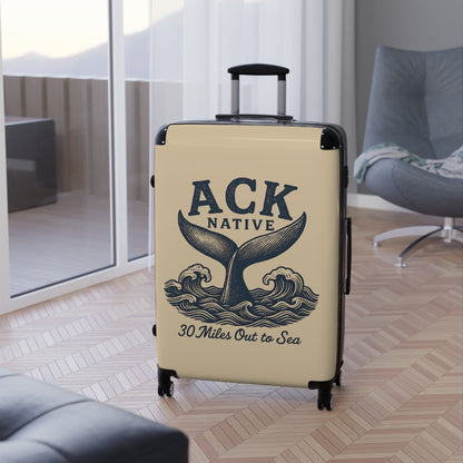 ACK Native Whale Tail Suitcase – Nautical Travel Luggage for Nantucket Lovers, Coastal Trips & Ocean-Inspired Adventures