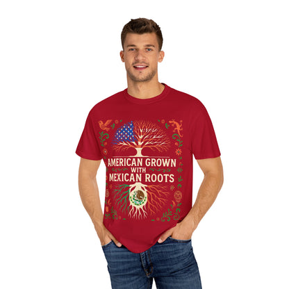 Cultural Roots Unisex T-shirt, American Grown with Mexican Roots Tee, Heritage Apparel, Eco-friendly Gift, Casual Wear, Holiday Celebration