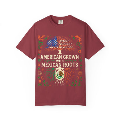 Cultural Roots Unisex T-shirt, American Grown with Mexican Roots Tee, Heritage Apparel, Eco-friendly Gift, Casual Wear, Holiday Celebration
