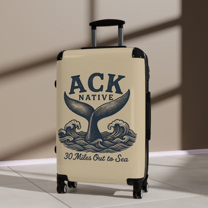 ACK Native Whale Tail Suitcase – Nautical Travel Luggage for Nantucket Lovers, Coastal Trips & Ocean-Inspired Adventures