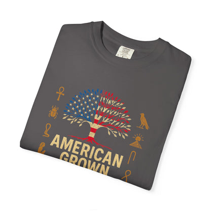 American Grown With Egyptian Roots Unisex T-Shirt, Heritage Tee, Gift for Culture Lovers, Casual Wear, Mom Dad Gift, Nature Graphic Shirt