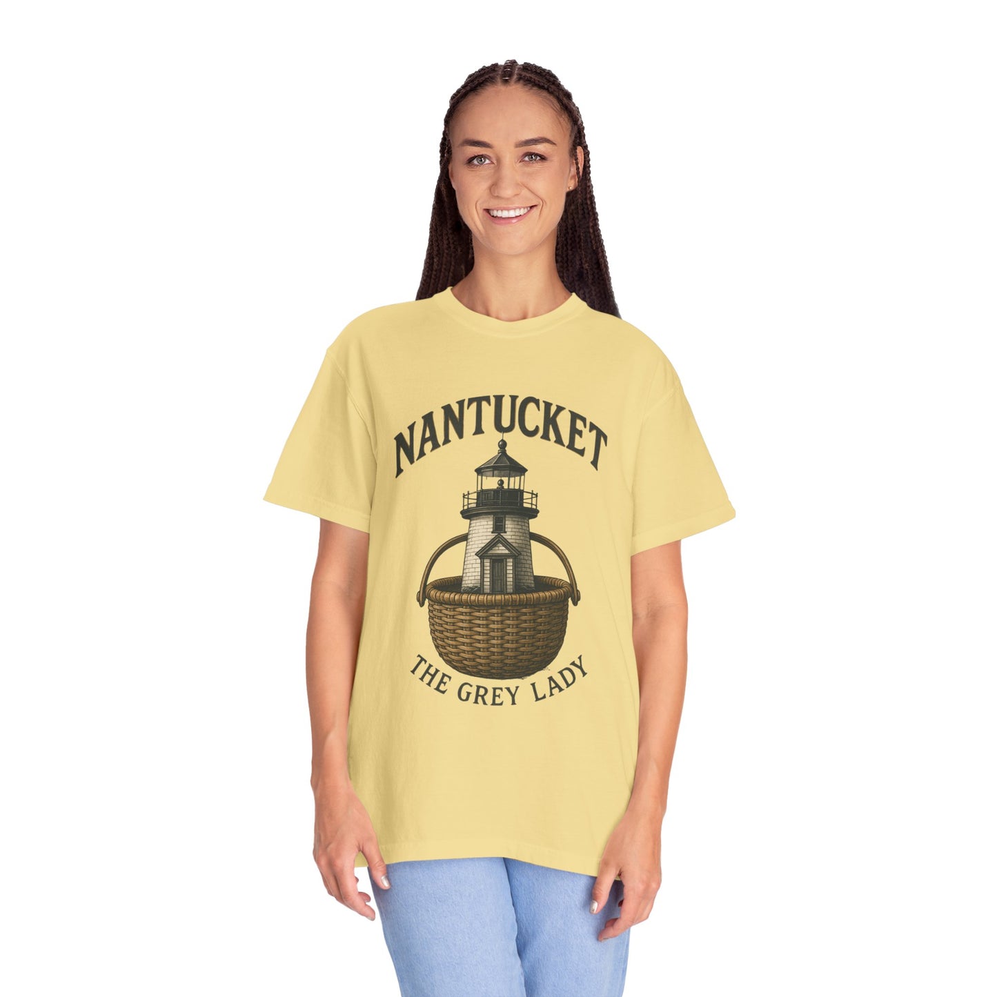 Nantucket Lighthouse Graphic Tee, Unisex Casual T-Shirt, Summer Wardrobe Essential, Beach Vacation Outfit, Coastal Living Apparel