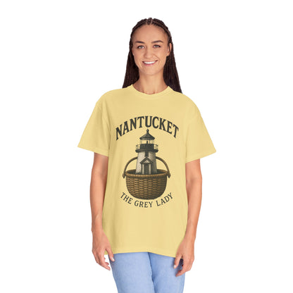 Nantucket Lighthouse Graphic Tee, Unisex Casual T-Shirt, Summer Wardrobe Essential, Beach Vacation Outfit, Coastal Living Apparel