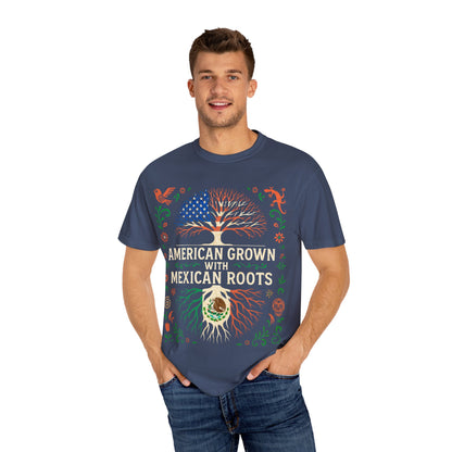 Cultural Roots Unisex T-shirt, American Grown with Mexican Roots Tee, Heritage Apparel, Eco-friendly Gift, Casual Wear, Holiday Celebration