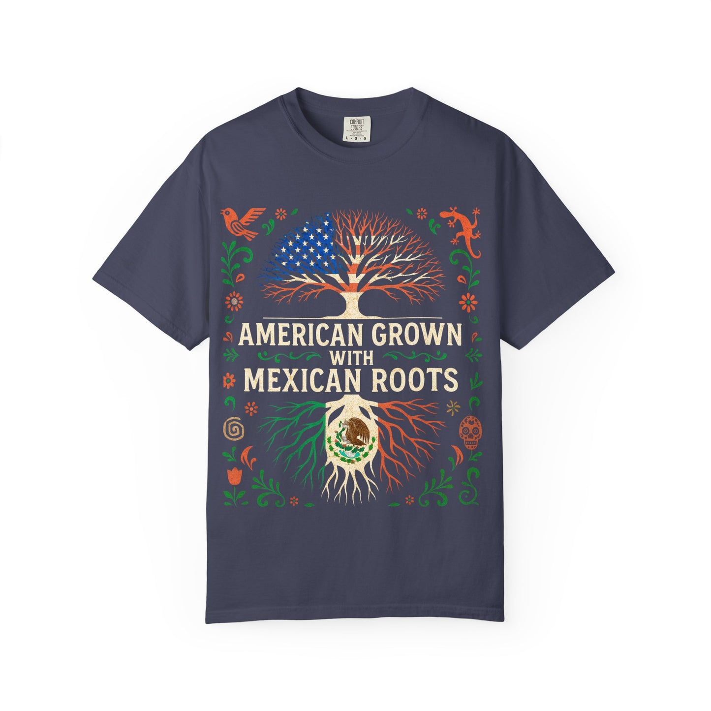 Cultural Roots Unisex T-shirt, American Grown with Mexican Roots Tee, Heritage Apparel, Eco-friendly Gift, Casual Wear, Holiday Celebration