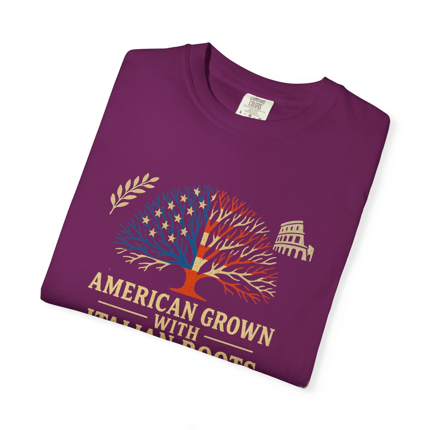American Grown With Italian Roots Unisex T-Shirt, Comfortable Graphic Tee, Gift for Nature Lovers, Tree Design Apparel, Perfect for Every Occasion